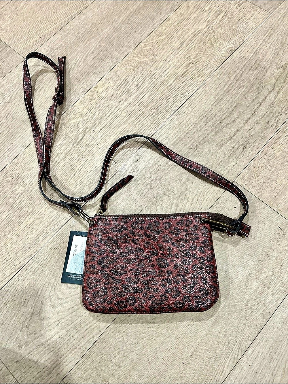 A. Bellucci Leopard Print Crossbody Bag in Red & Black NWT